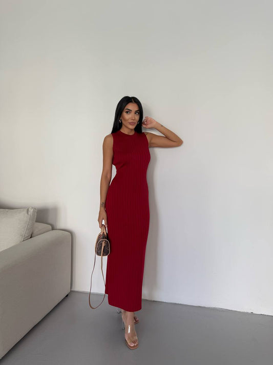 TEXTURED LONG DRESS