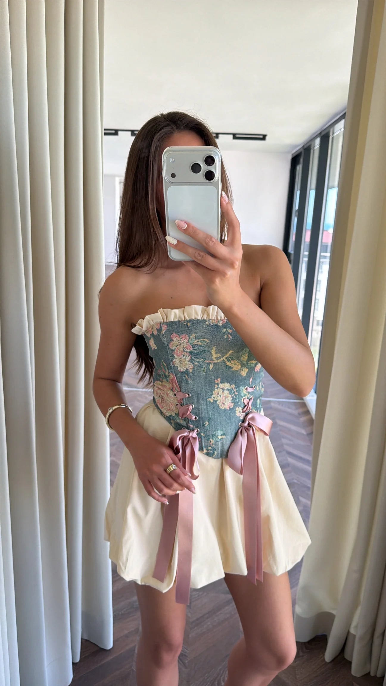 Denim corset&skirt