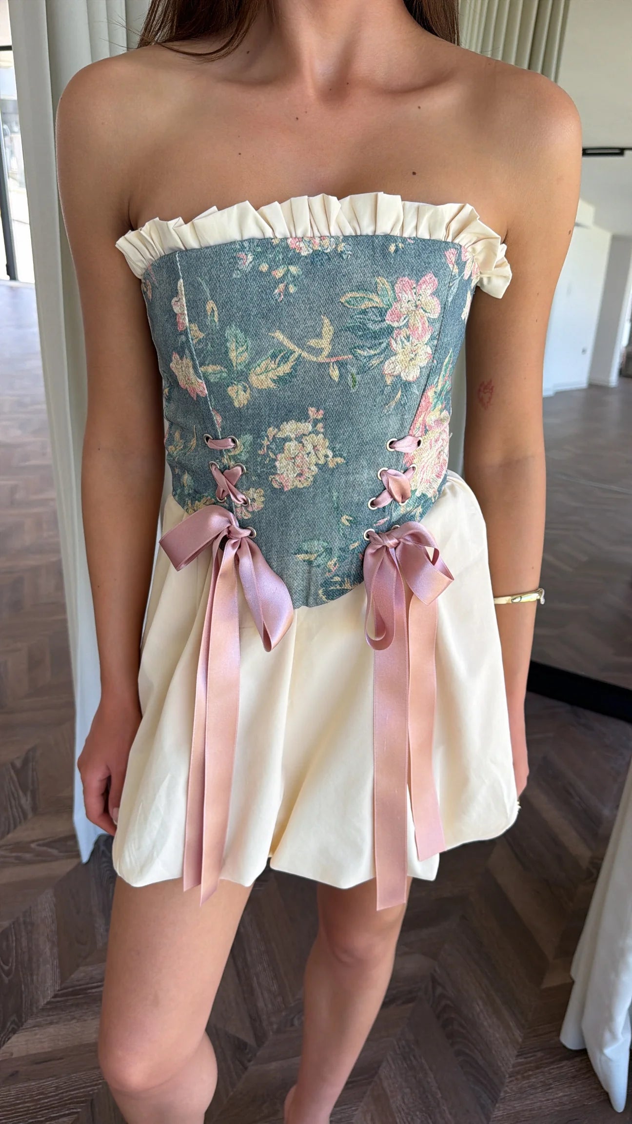 Denim corset&skirt