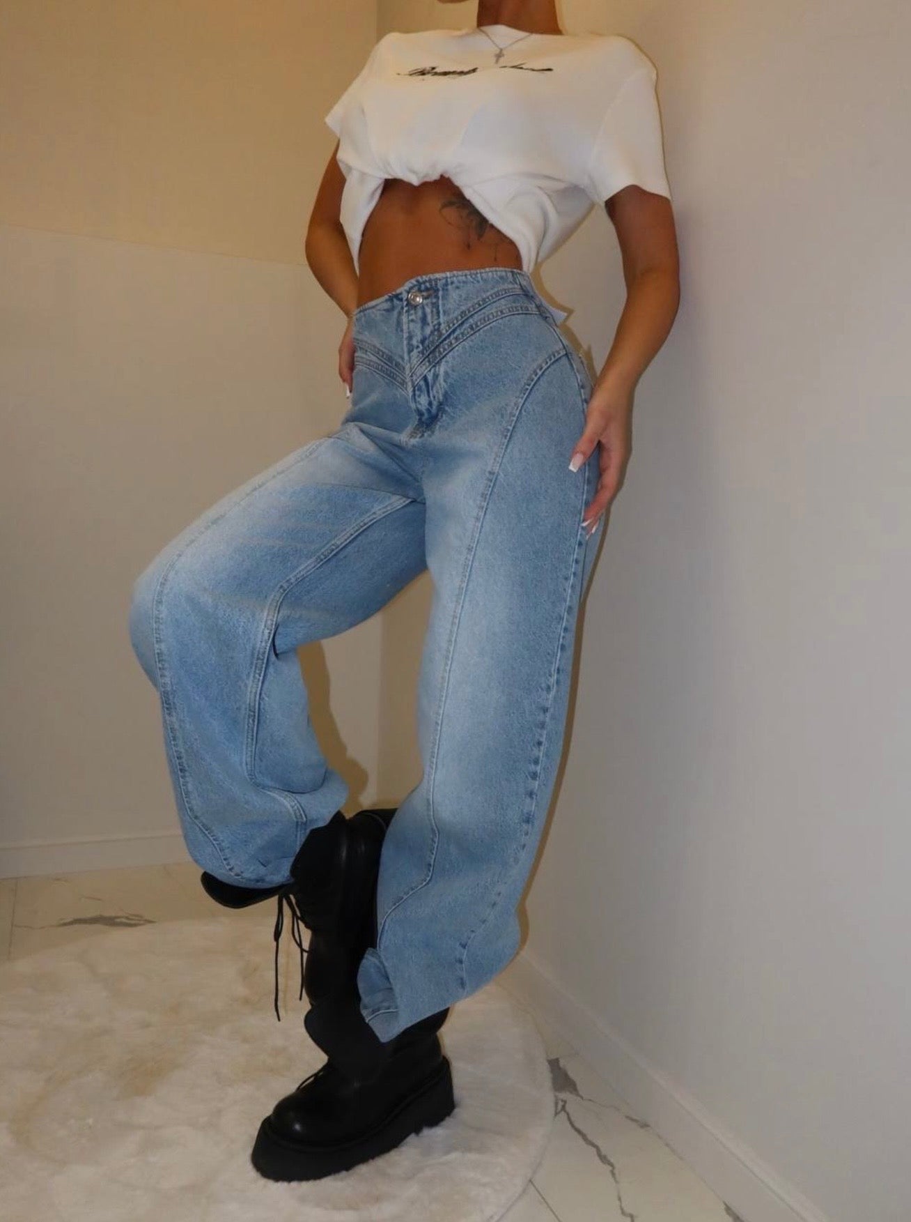 Jeans with a corset