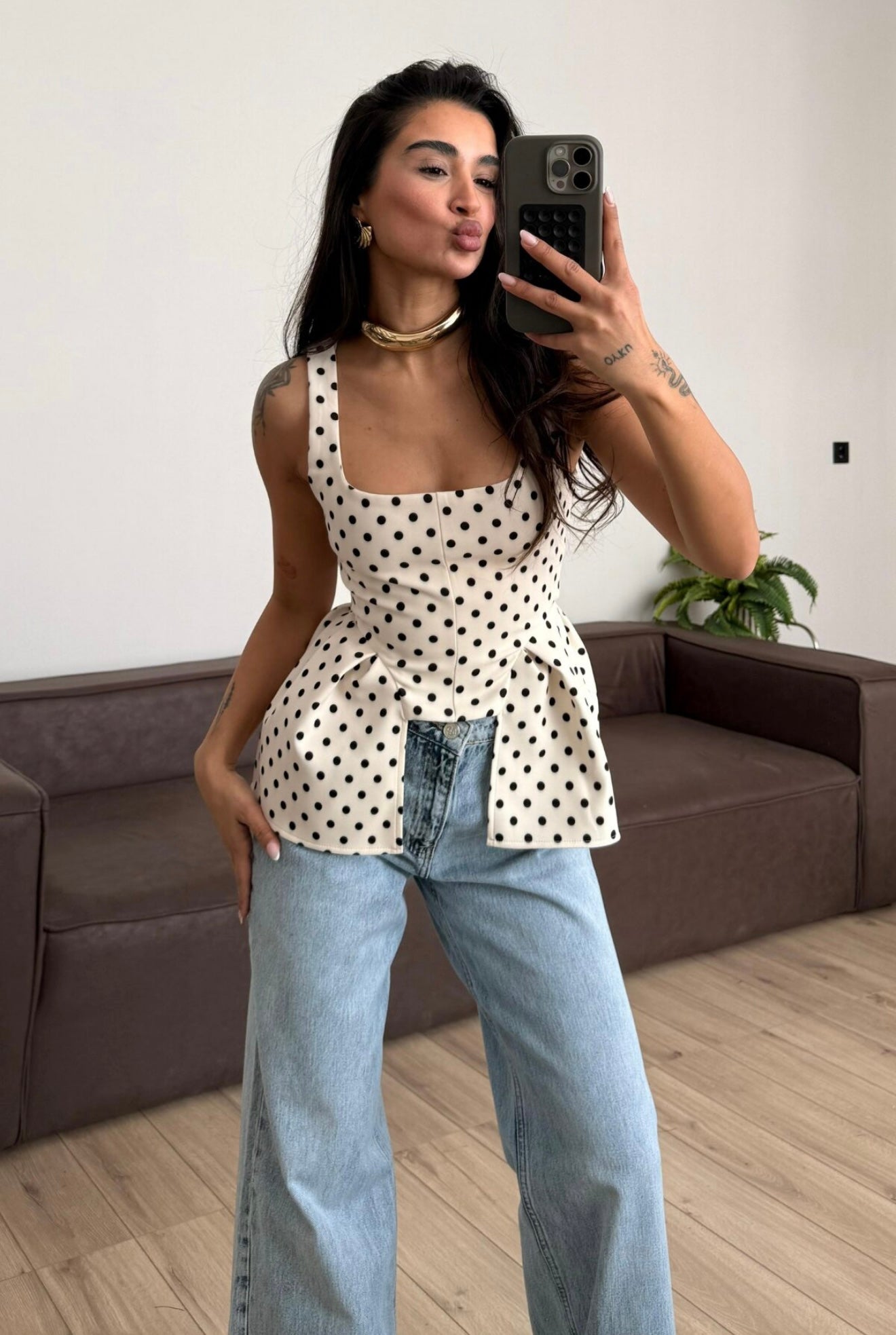 Polka dot tops