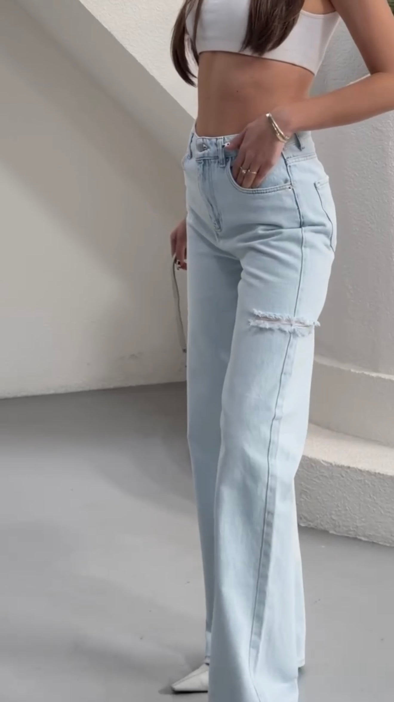 Jeans white and blue