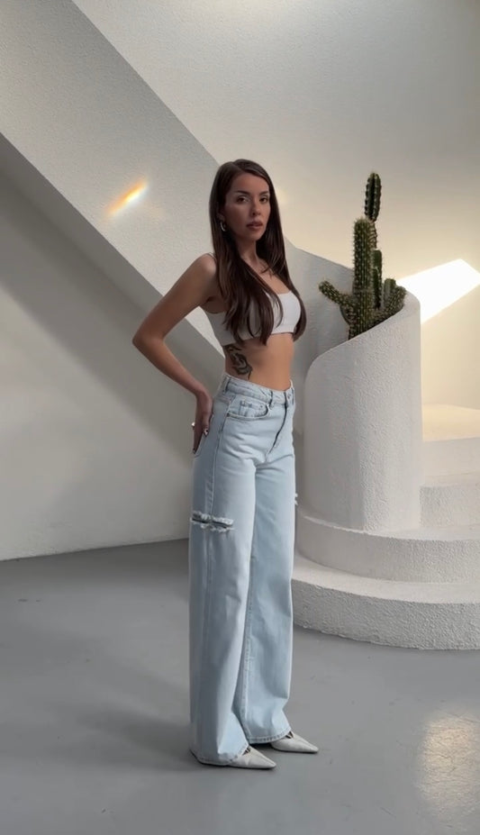 Jeans white and blue