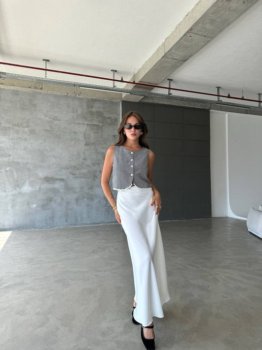 WHITE LONG SKIRT