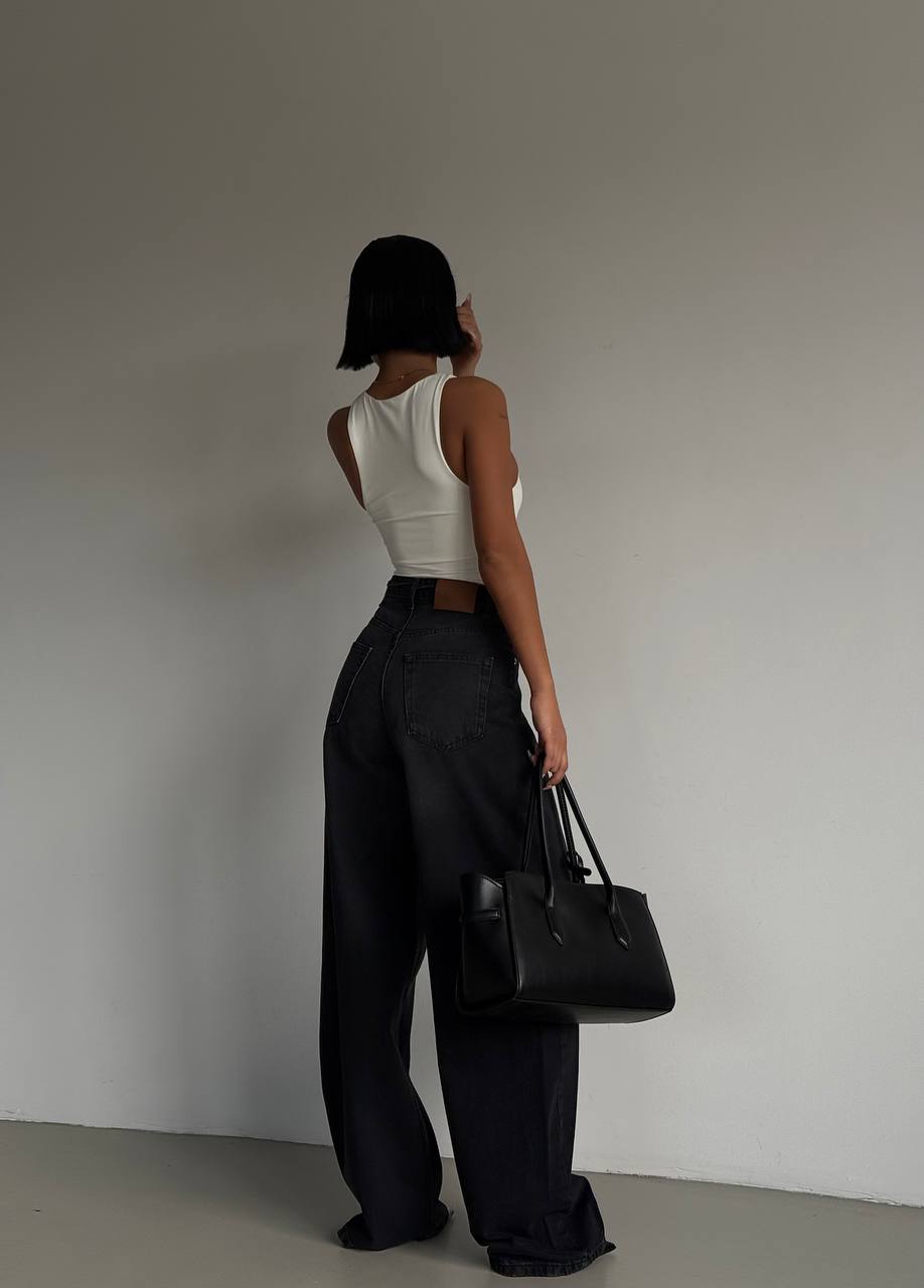 WIDE FIT DENIM BLACK WASH