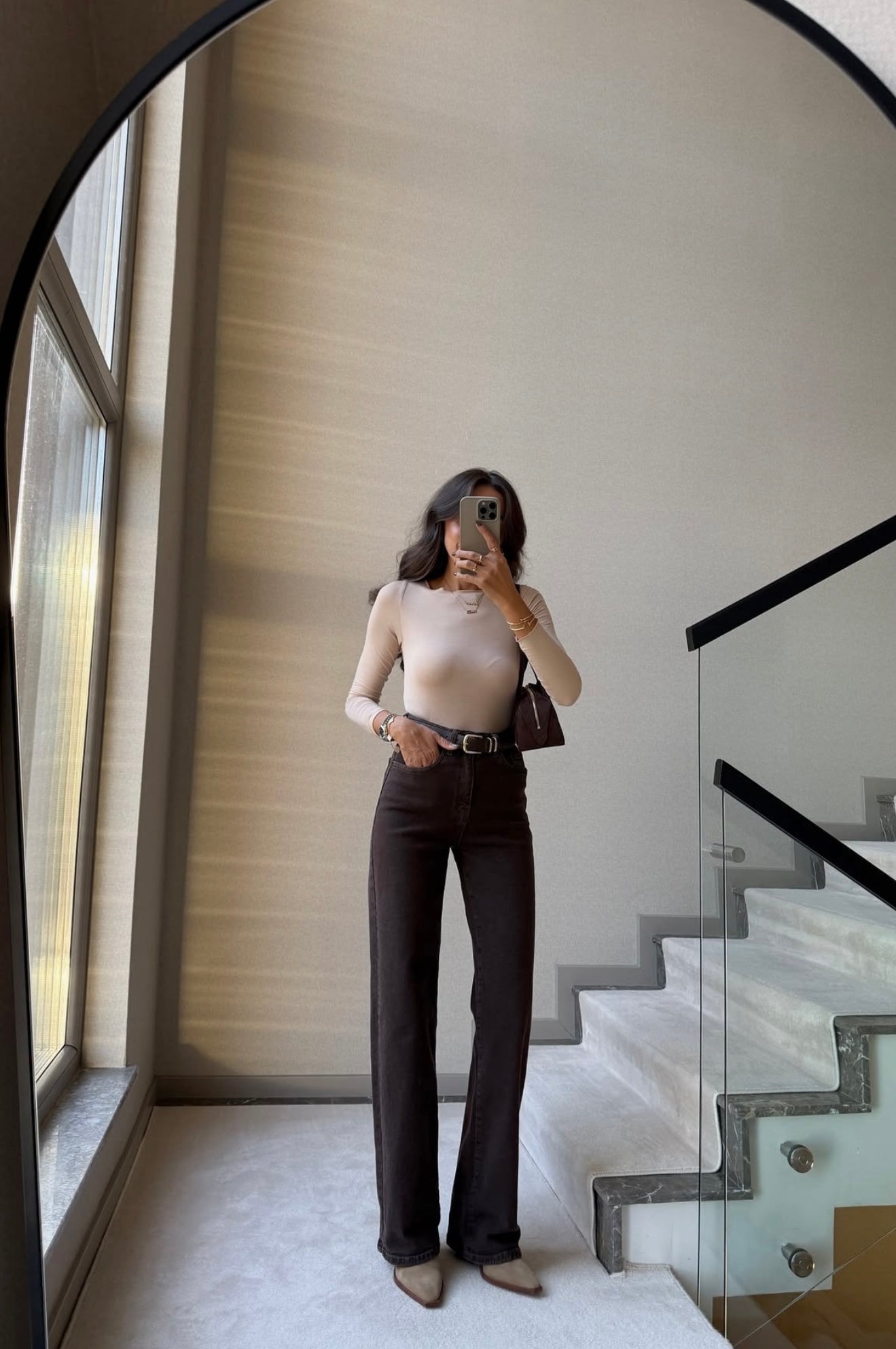 JEANS BROWN WITH A BELT