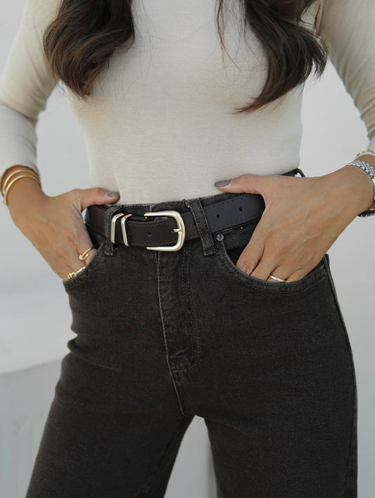 JEANS BROWN WITH A BELT